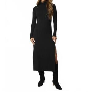 NEW SPLENDID rylee turtleneck dress in black